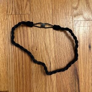 Lululemon Black Braided Athletic Headband Logo Adjustable